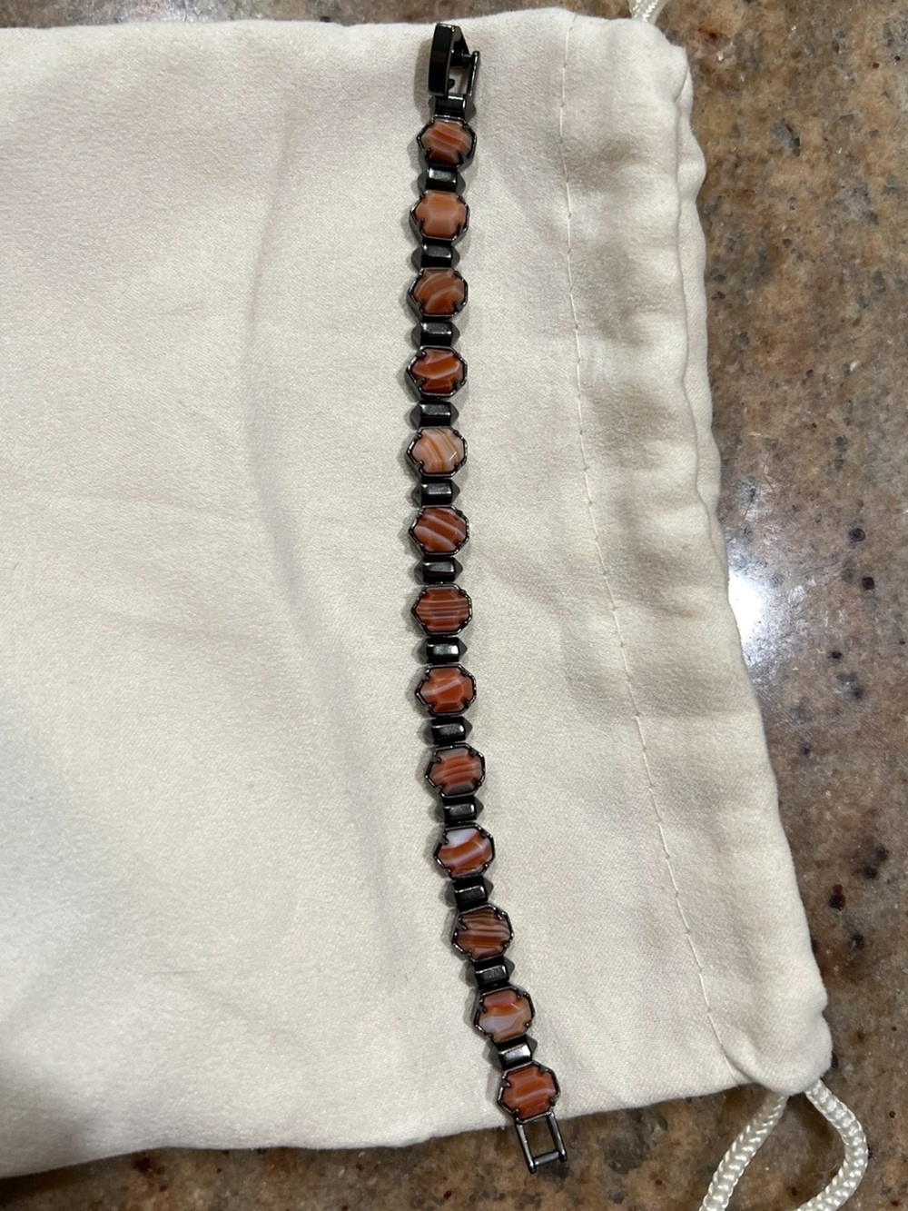 Kendra Scott orange agate Logan bracelet